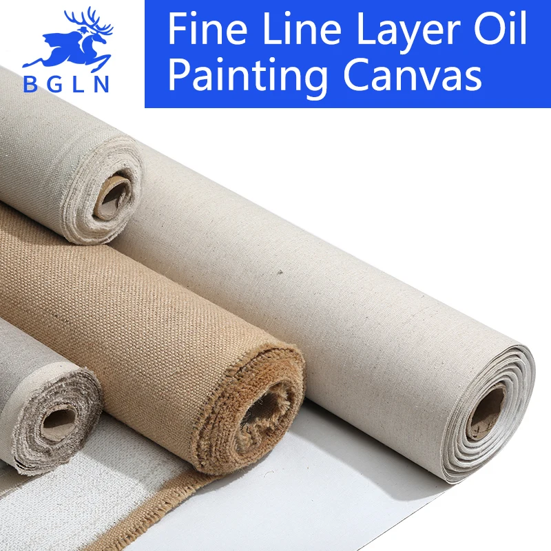 

BGLN 5m Linen Blend Primed Blank Canvas For Painting High Quality Layer Oil Painting Canvas 5m One Roll ,28/38/48/58 Width