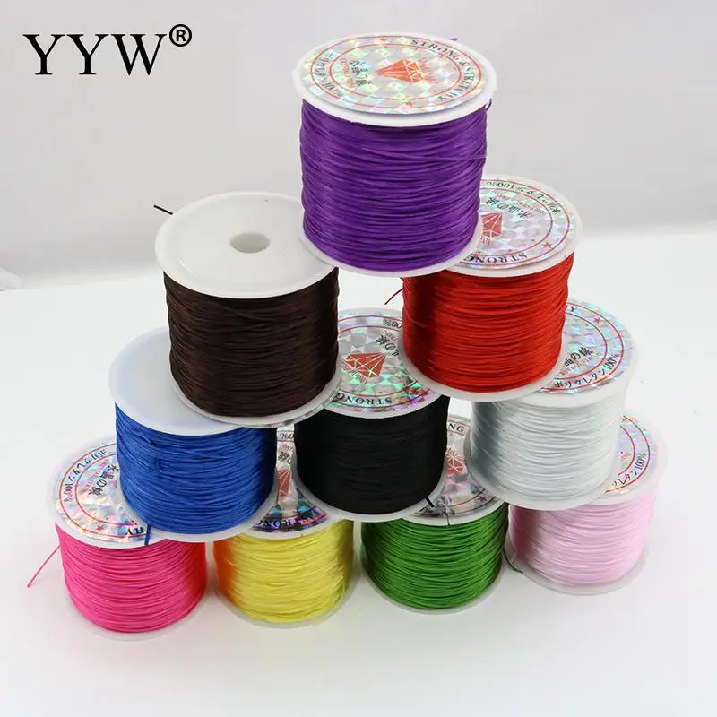 

50meters/roll 0.8mm crystal thread cord for jewelry making 28 colors purple bracelets necklace finding red black blue string diy