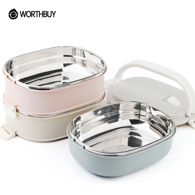 WORTHBUY 3 Layers 304 Stainless Steel Japanese Bento Box Kids Portable Outdoor School Picnic Container For Food Lunch Boxs