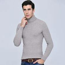 2018 New Autumn Winter Men'S Sweater Men's Turtleneck Solid Color Casual Sweater Men's Slim Fit Brand Knitted Pullovers