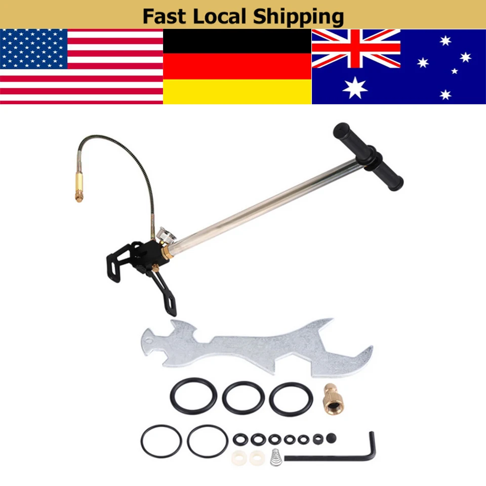

3 Stage PCP Gun Hand Pump Stirrup Charging Gas Filter Gauge Valve Hose High Pressure 4500psi Air Pump for Inflatable Kayak Tire