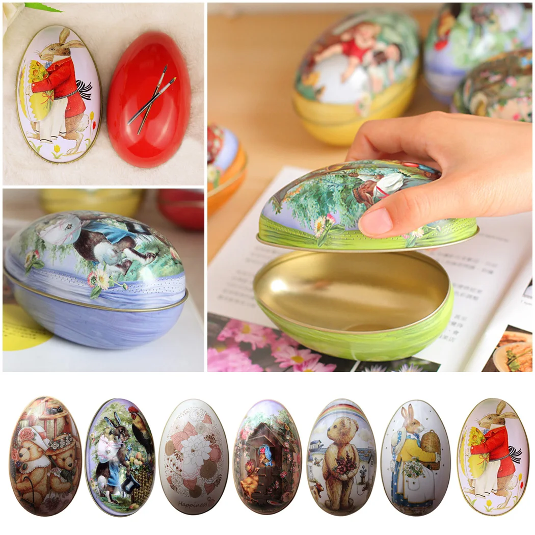 Фестиваль питания пасхальное яйцо в форме конфеты жестяная упаковка коробка Творческий свадьба день рождения день детей Кролик шаблон