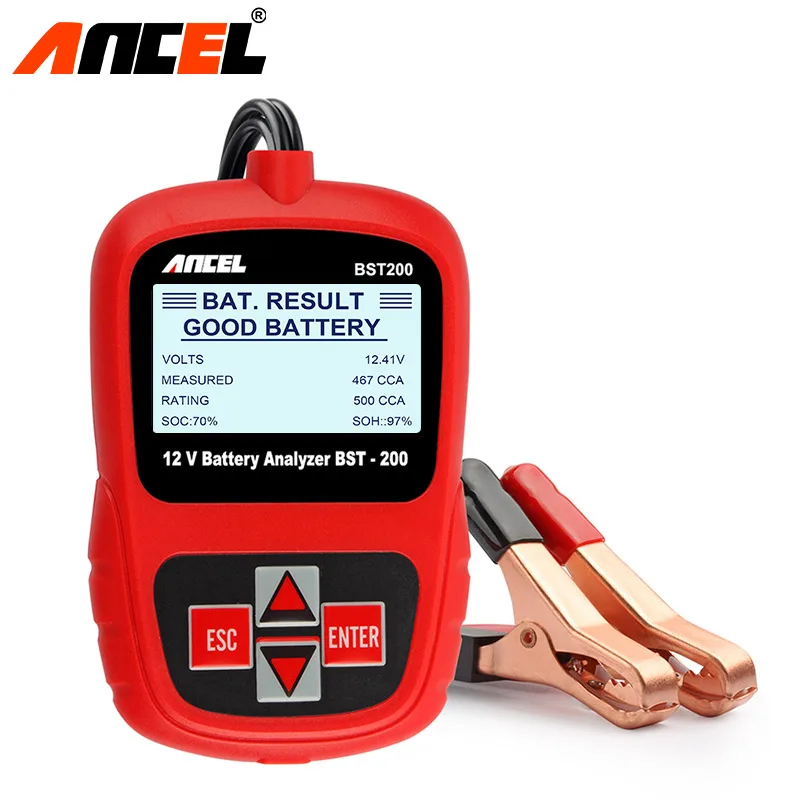 ANCEL Bst200 Car Battery Tester Multi-language 12V 1100CCA Battery System Detect Automotive Bad Cell Battery Diagnostic Tool
