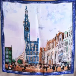 Вывеска Лондонское здание схема сюрприз шарф шаль чистый шелк пашмины шеи одежда аксессуар квадратные шарфы Новая мода 88*88 см FJ134