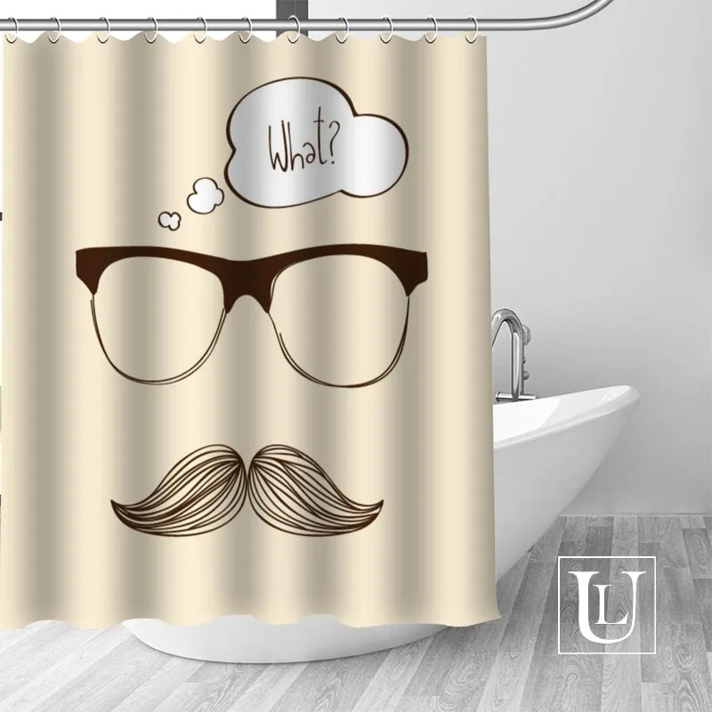 

High Quality Custom Handlebar Shower Curtain Polyester Fabric Bathroom Curtain Hooks Mildew Resistant Bathroom Decor