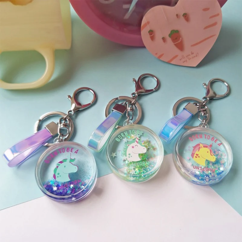

Rainbow PVC Animal Unicorn Keychain for Men Women Bag Ornament Phone Key Chain Porte Clef keyring Bag Decoration