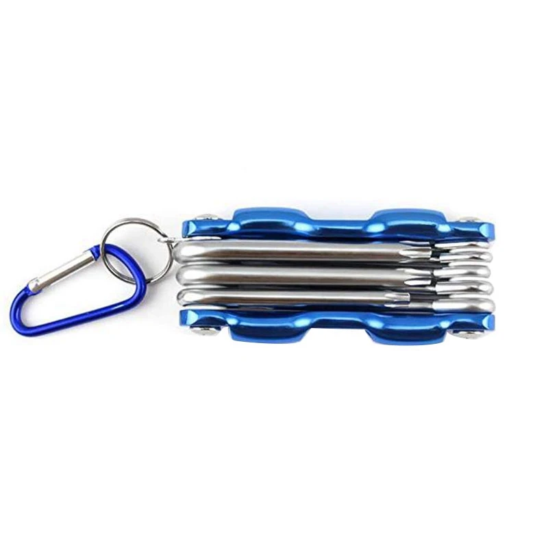 

7Pcs In 1 Portable Folding Wrench Set Metric System Inner Hexagon Spanner Wrench Repair Tools Metric System Folding Hex Wrench