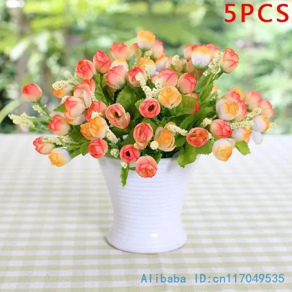 6 шт красивые мини шелковые розы Букет искусственных цветов Свадебные украшения дома подарок F249