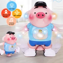 Милые Креативные в мультяшном стиле 360 градусов трюк Hyun Dance Seaweed Sprouting Pig Electric(автономный 3 5-й аккумулятор
