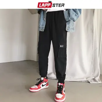 

LAPPSTER Men Japan Streetwear Black Cargo Pants 2020 Overalls Mens Pocket Sweatpants Males Fashion Joggers Pants Khaki Trousers