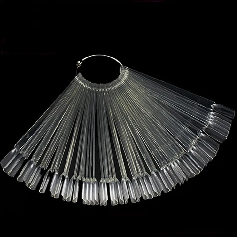 50PCS-Clear-and-Natural-Fan-shaped-Fake-Nail-Art-Tips-Polish-UV-Gel-Stickers-Decorations-Display (1)