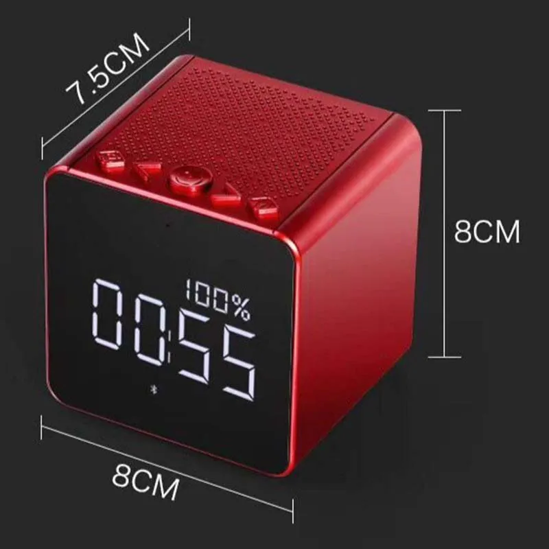 Led Bluetooth беспроводной мини-будильник Зеркало маленькая звуковая карта открытый портативный домашний настольные часы Mp3 радио умное затемнение