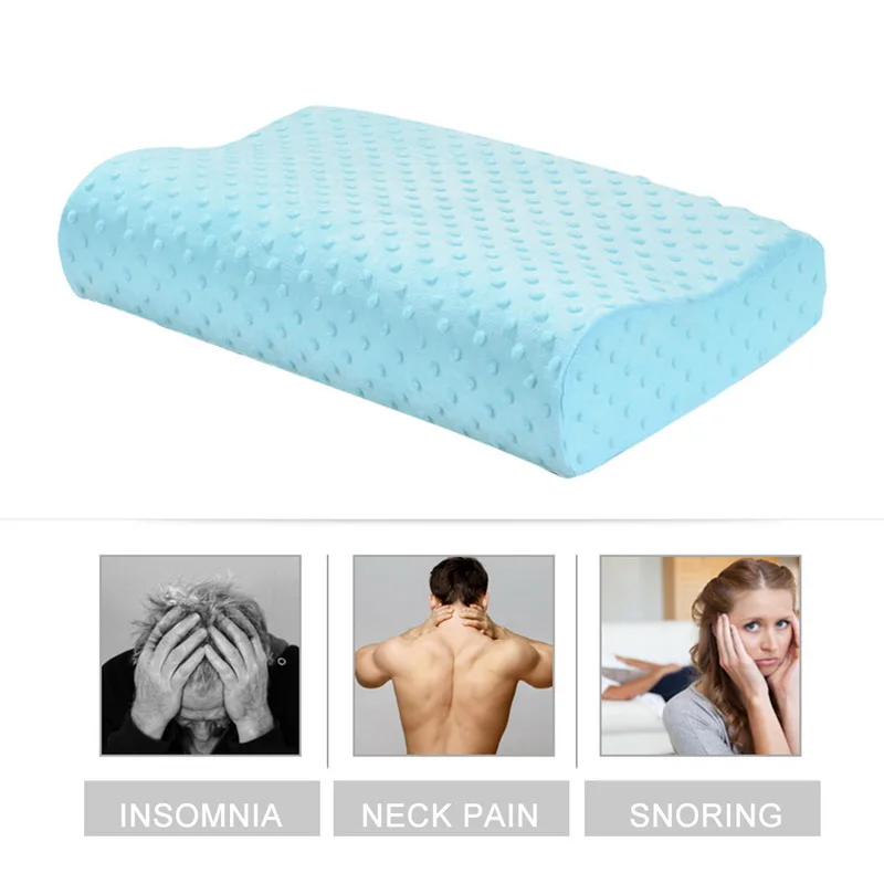

junejour Memory Foam Pillow Orthopedic Pillow Latex Neck Pillow Cervical Health Care Slow Rebound Pillow Massager 3 Colors