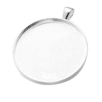 

10pcs/lot Antique Silver Bronze Pendant Settings Cabochons Bases Bezel Trays Fit 38mm Cabochon Cameo DIY Necklace Findings