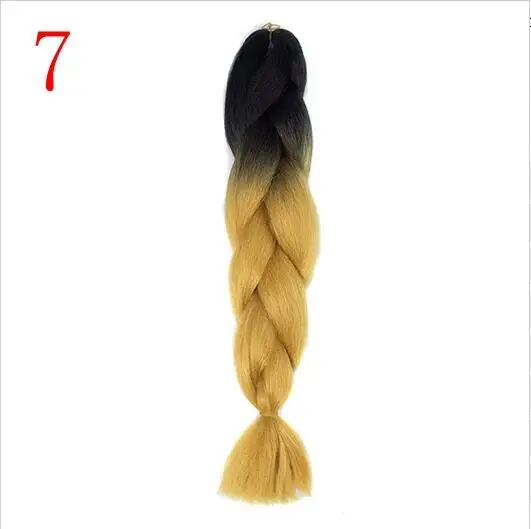 LISI HAIR Jumbo Braids Ombre long Synthetic Braiding Hair Blonde Pink Blue Grey multiple colour 100g 24 inches - Цвет: NC/4HL