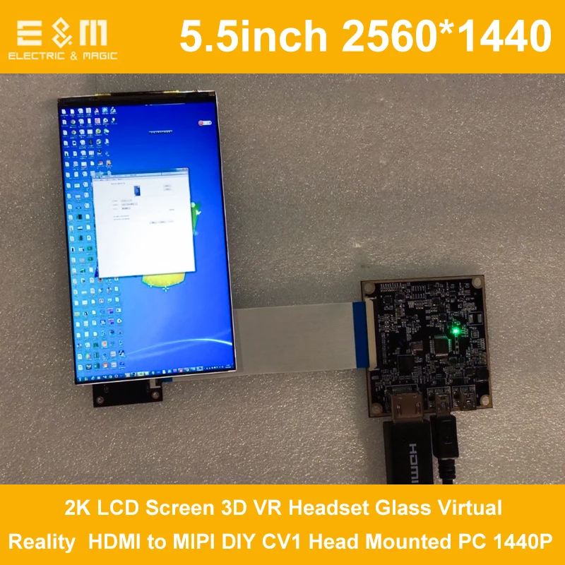 5,5 дюймов 2560x1440 2K HDMI дисплей DIY lcd DLP 3d принтер SLA экран монитор УФ отверждения проектор Комплект VR стекло CV1 Крепление на голову