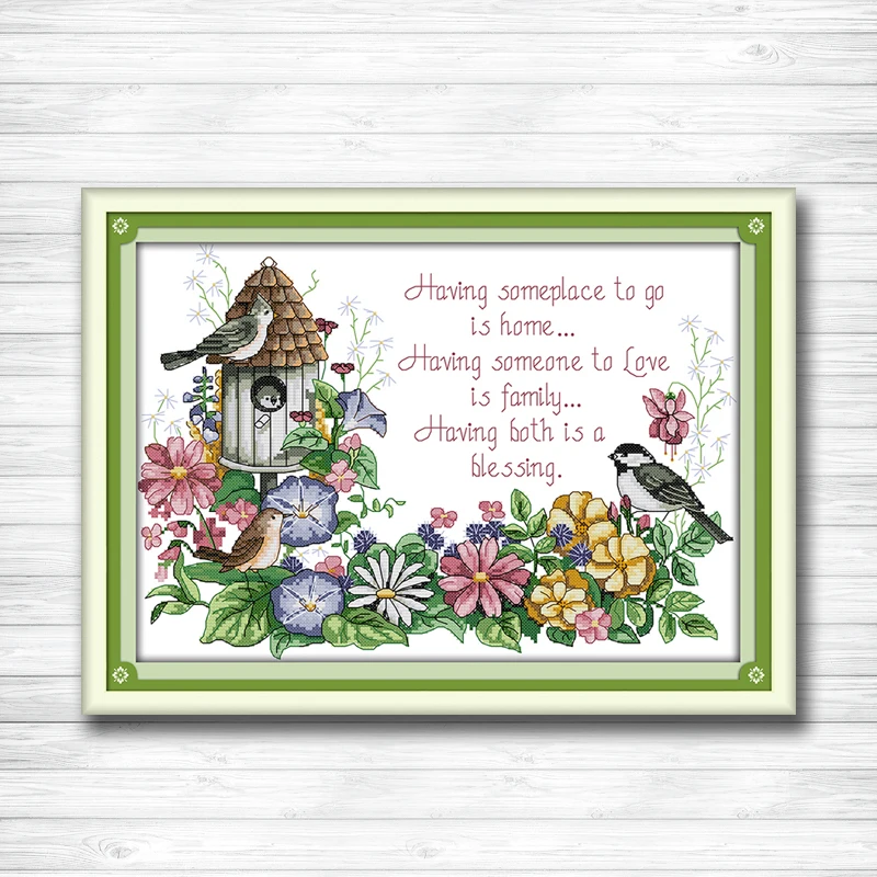 

Birds'love nest painting dmc 14CT 11CT counted cross stitch kits embroidery set Needlework Set chinese cross stitch Home decor
