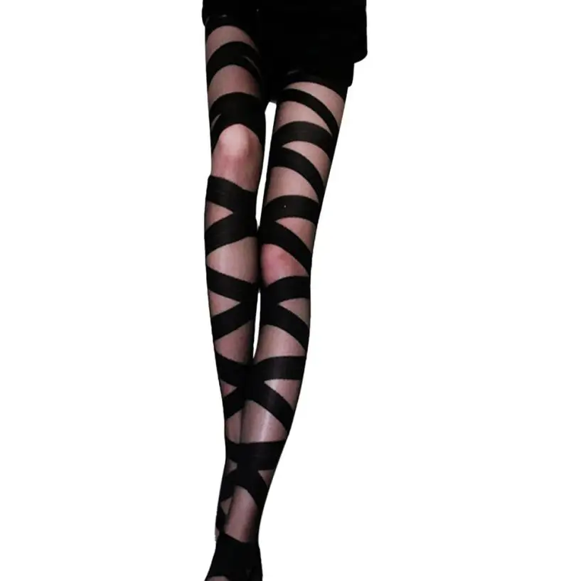 Женские сексуальные бандажные чулки Топ выше колена бедра высокие эластичные спортивные носки Клубная одежда сексуальное женское белье черный комплект выше колена