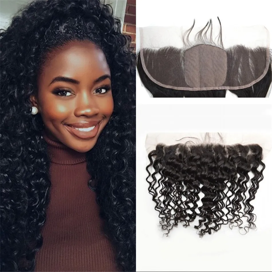 

Silk Base Frontal with Baby Hair Unprocessed Brazilian Hair Deep Wave Middle/Free/3 Part Silk Frontal 13*4