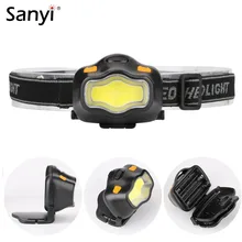 Мини Головной фонарь 3 режима Водонепроницаемый COB светодиодный фонарик супер яркий налобный фонарь с оголовьем используется 3* AAA