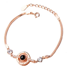 100 языков I You браслет подарок на день Святого Валентина женские свадебные модные браслеты для девочек браслет из стерлингового серебра 925 пробы