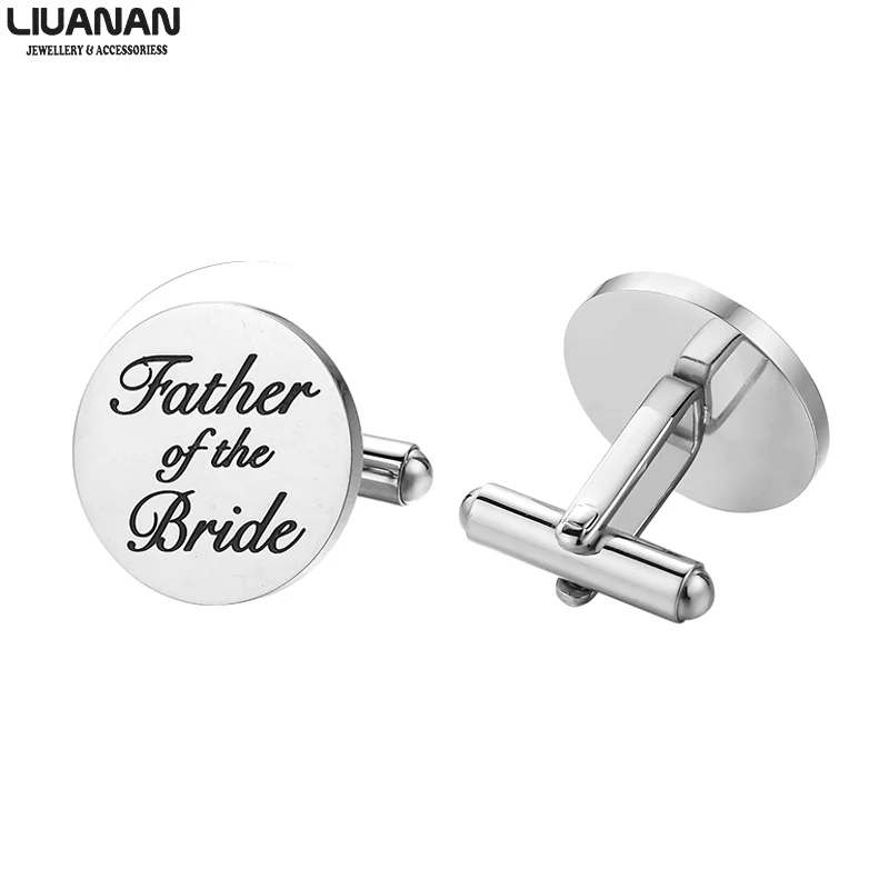Mens Wedding Cufflinks Father of The Bride Groom Gifts Stainless Steel Wedding Engagement