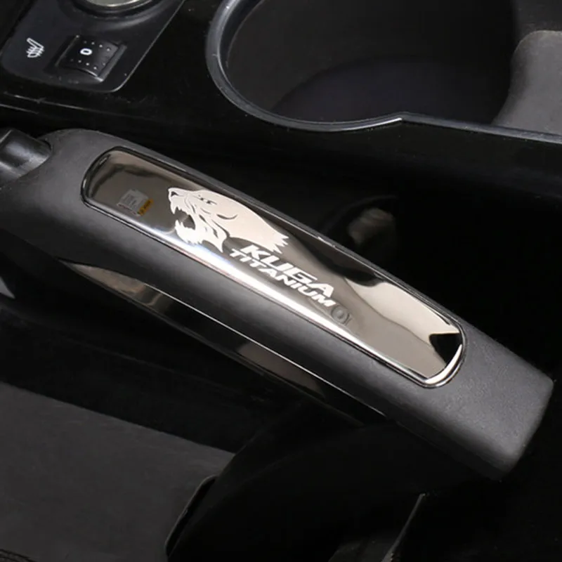 Авто-Стайлинг для 2012 2013 FORD KUGA ESCAPE аксессуары из нержавеющей стали для стояночного тормоза наклейка на ручку стикеры интерьера