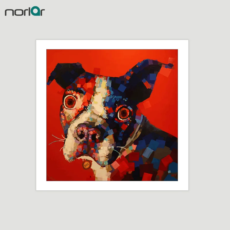 Cuadro Sobre Lienzo Para Pared Color nfasis Animal Perro Arte Imprime 