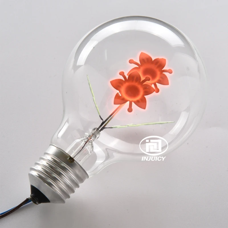 Parafuso de Poupança de Energia Fonte de Luz Decoração da Lâmpada de Iluminação Vindima Edison Lâmpada Flores Criativas Paisagem Interior G80 E27 3 Lâmpadas de halogênio