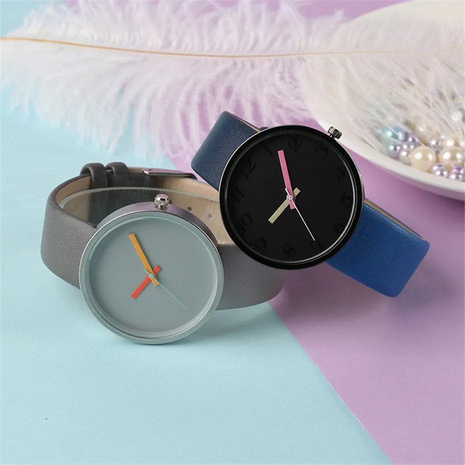Fashion Genuine Leather Women Quartz Watch Simple Ladies Dress Watches Girls Wristwatches Creative Clock Gift Relojes Mujer      (13)