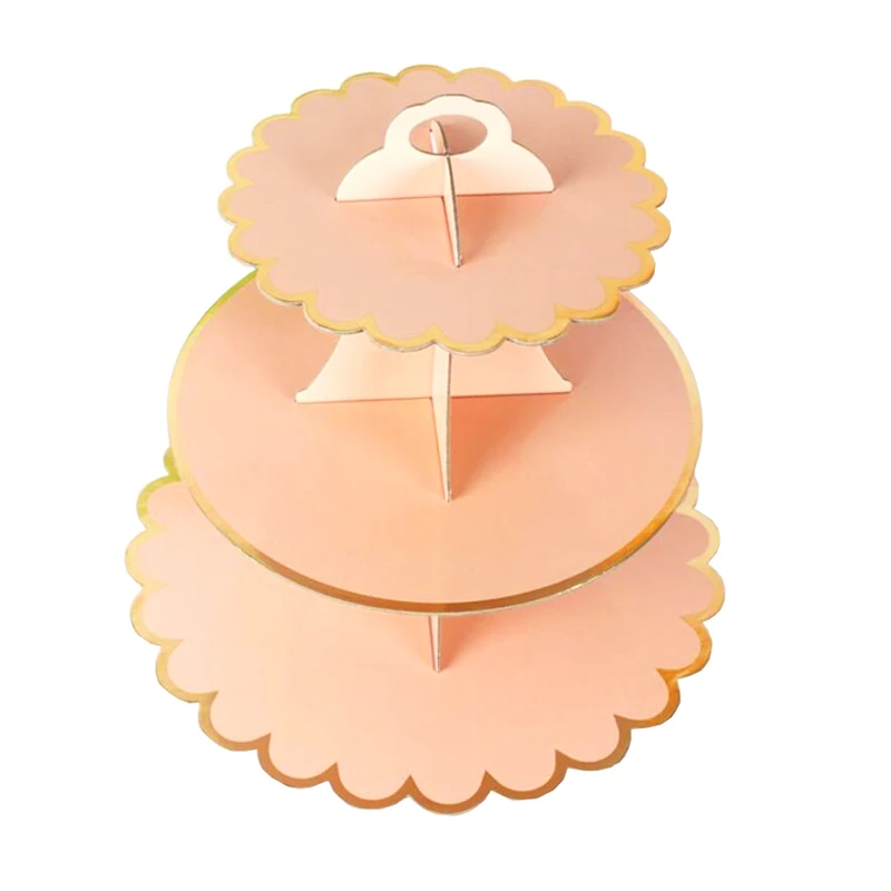 3 уровня кекс стенд бумага золото розовый синий твердый торт украшения для Свадебный на день рождения праздничный вечерние десерт Настольные принадлежности