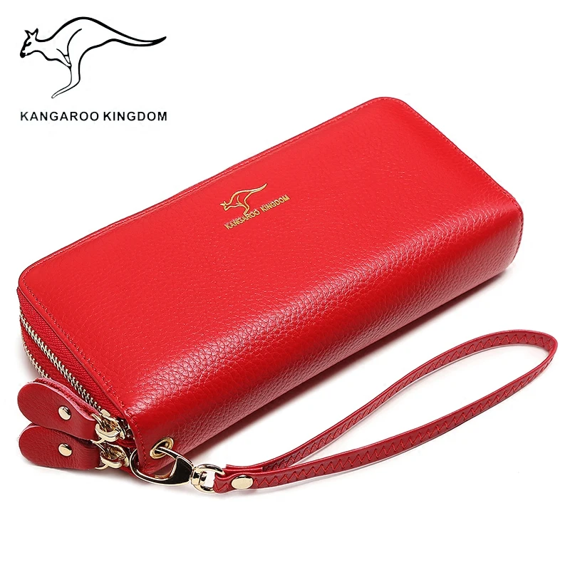 Роскошные женские кошельки KANGAROO KINGDOM из натуральной кожи длинный Дамский клатч