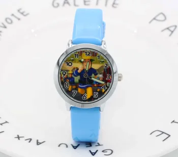 

1pcs/lot leather Band cartoon 3D Firefighters Children Kids Watches Superman Cartoon Boys girls Wholesale