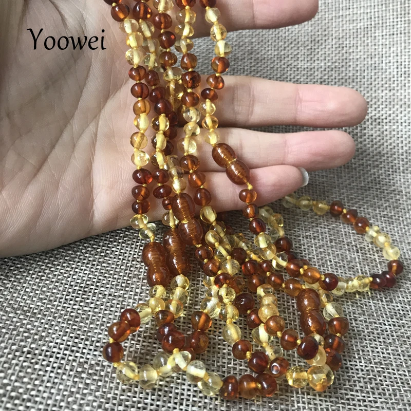 Ожерелье Yoowei для малышей из янтаря Прорезыватель зубов подарок натуральная