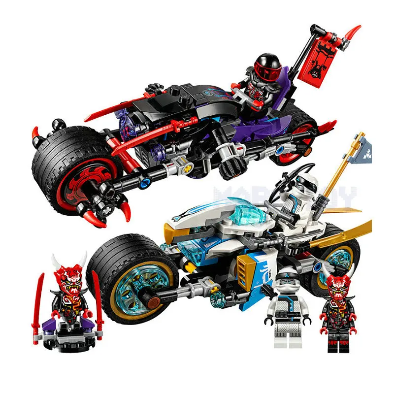 

The Ninjagoes Movie Street Race of Snake Jaguar Blocks Action Figure Set Compatible LegoINGlys Gift For Kids Friends
