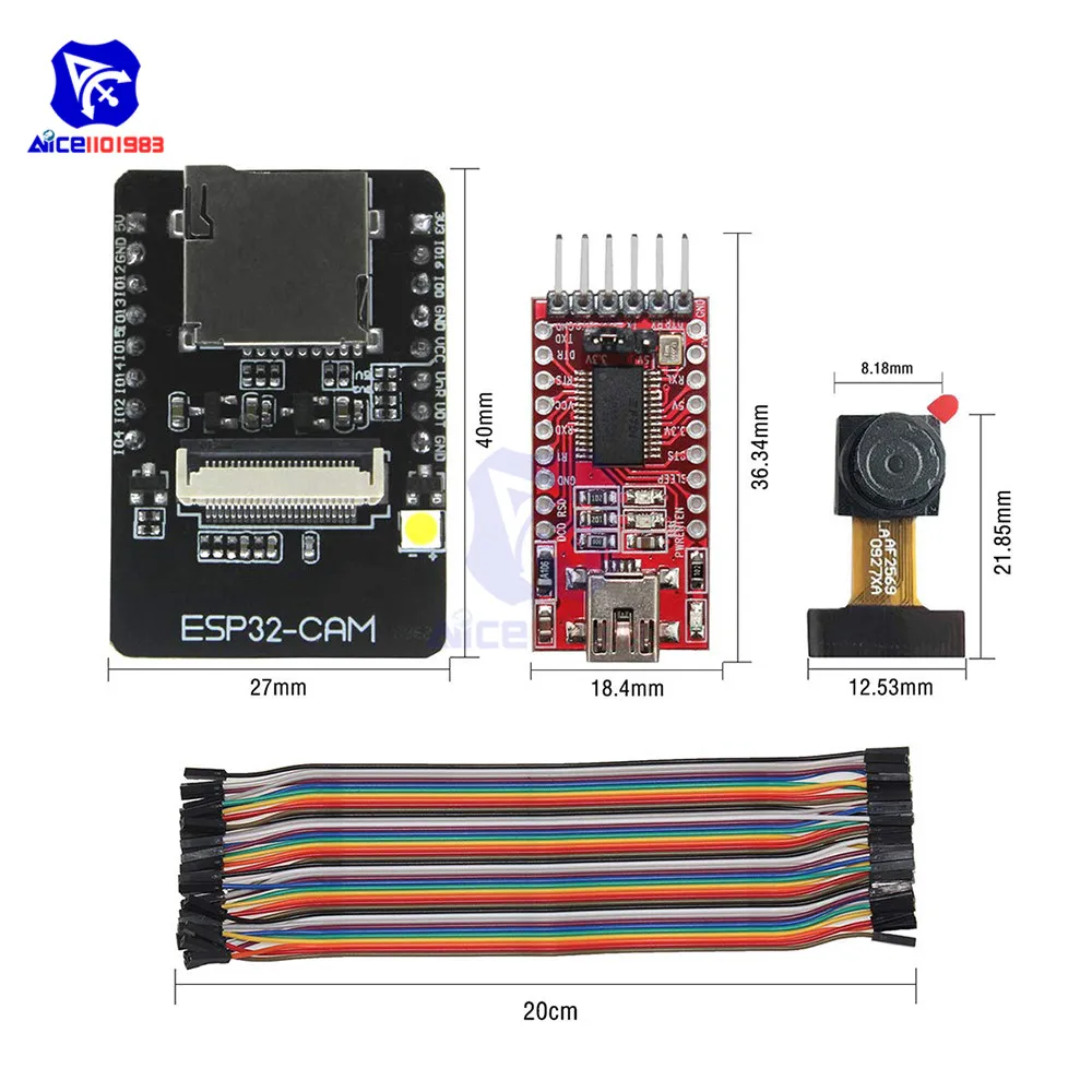 ESP32 CAM S WI FI плата Bluetooth OV2640 2MP Беспроводной Камера модуль TF карты слот расширения