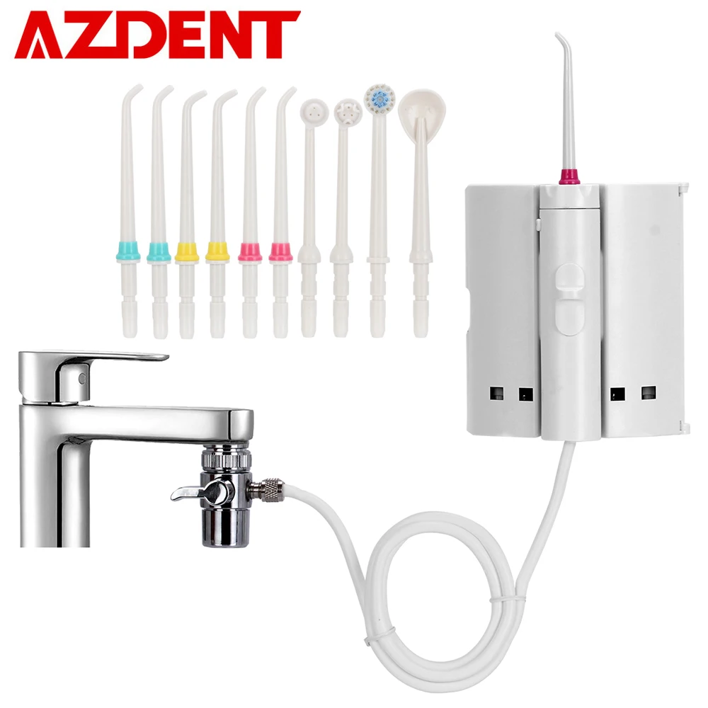 Online Moda 10 boquilla para grifo irrigador Oral con cepillo de dientes limpiador de lengua portátil chorro de agua hilo Dental riego