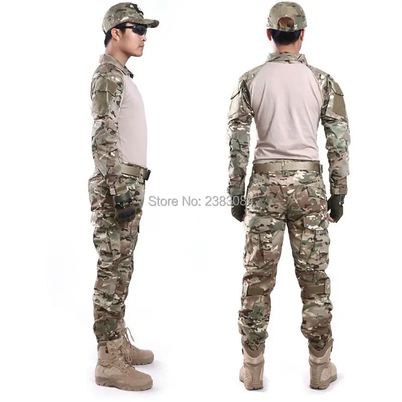Камуфляж тактический боевой костюм на открытом воздухе спортивная Мультикам Военная униформа для страйкбола снайперская Охота США армейская куртка+ брюки одежда