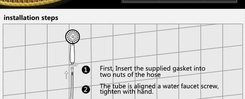 hm Shower Hose Brass Nut Double Lock Bathroom Replacement Anti-Explosion Stainless Steel 1.5M Gold Anti-Twist Plumbing Hose (16)