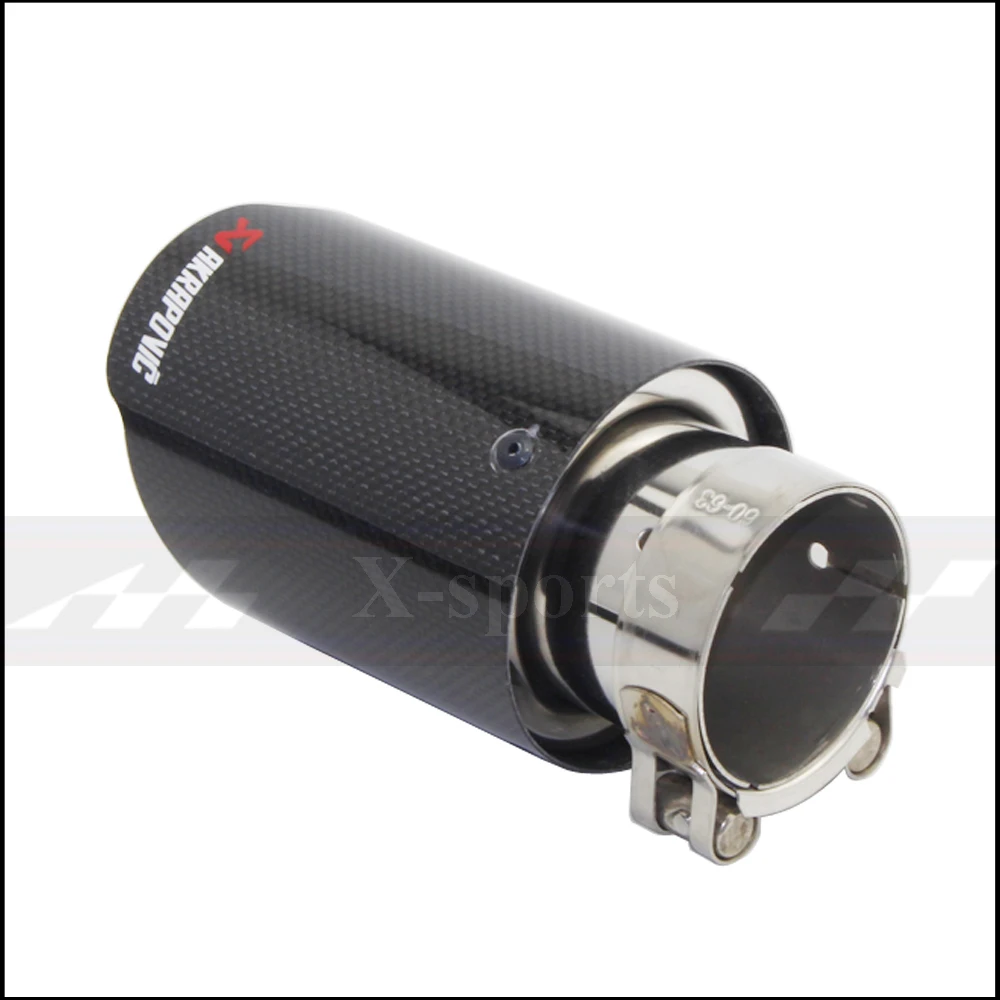 Akrapovic выхлопные трубы для автомобиля глянцевый карбоновый глушитель наконечник хвостового конца универсальный из нержавеющей стали прямой фланец Серебряный для Bmw E90