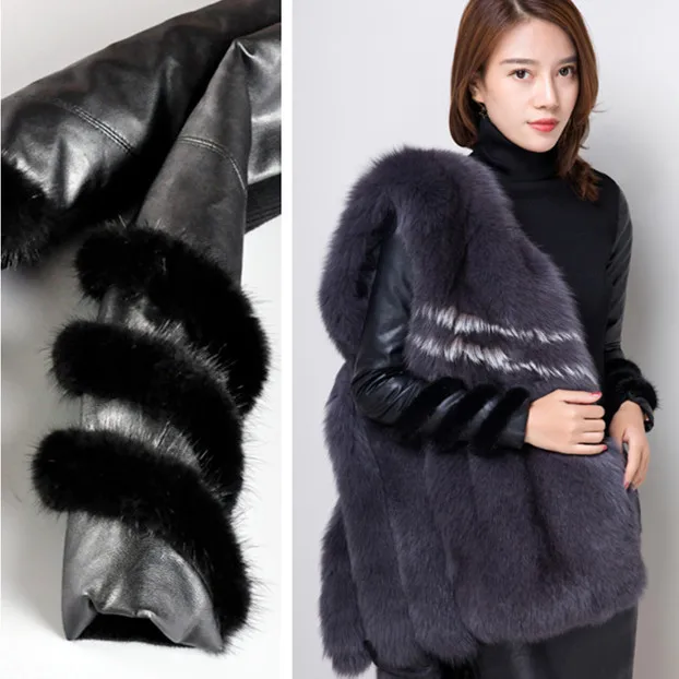 ^Cheap Brand Quality Women's Winter Autumn Stand Collar Sweaters Mink Fur Cotton Warm PU Leather Patchwork Sweater Pullovers Tops NS55 ^Cheap Brand Quality Women's Winter Autumn Stand Collar Sweaters Mink Fur Cotton Warm PU Leather Patchwork Sweater Pullovers Tops NS55