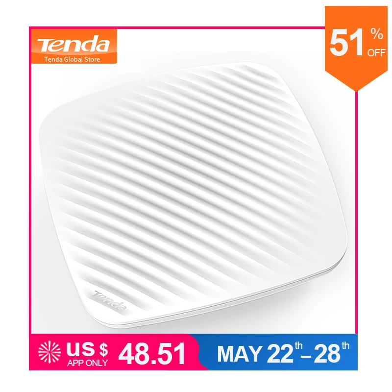 

Tenda i21 1200Mbps Dual Band Wireless Wifi Indoor Ceiling AP,Wifi Signal Amplifier Access Point for Restaurant/Office/Cinema/Bar