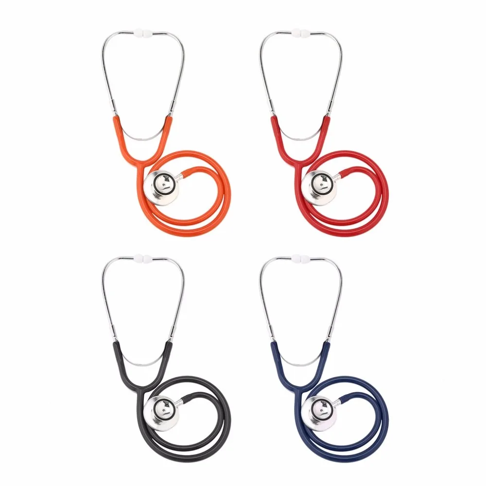 New Double Dual Head Stethoscope Single Tube Doctor Nurse Professional Cardiology Stethoscope Aluminium Alloy Health Care