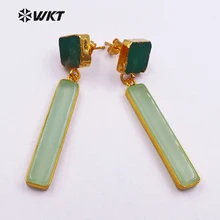 Nuevos Pendientes De Piedra Natural Verde Oscuro Lágrimas De Nuevos Pendientes De Piedra Natural Verde Oscuro Lágrimas De