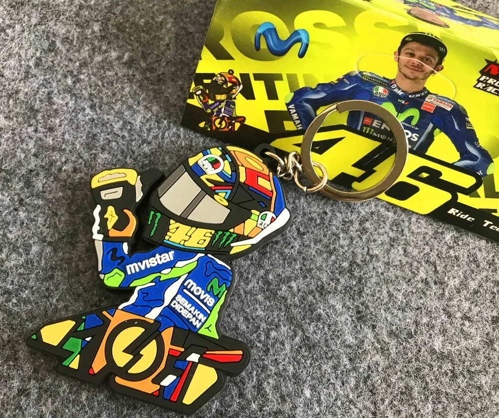 

Rossi Soleluna movistar semakn keychain key chain Motorcycle bombas keychains gift for boys kids charm bag