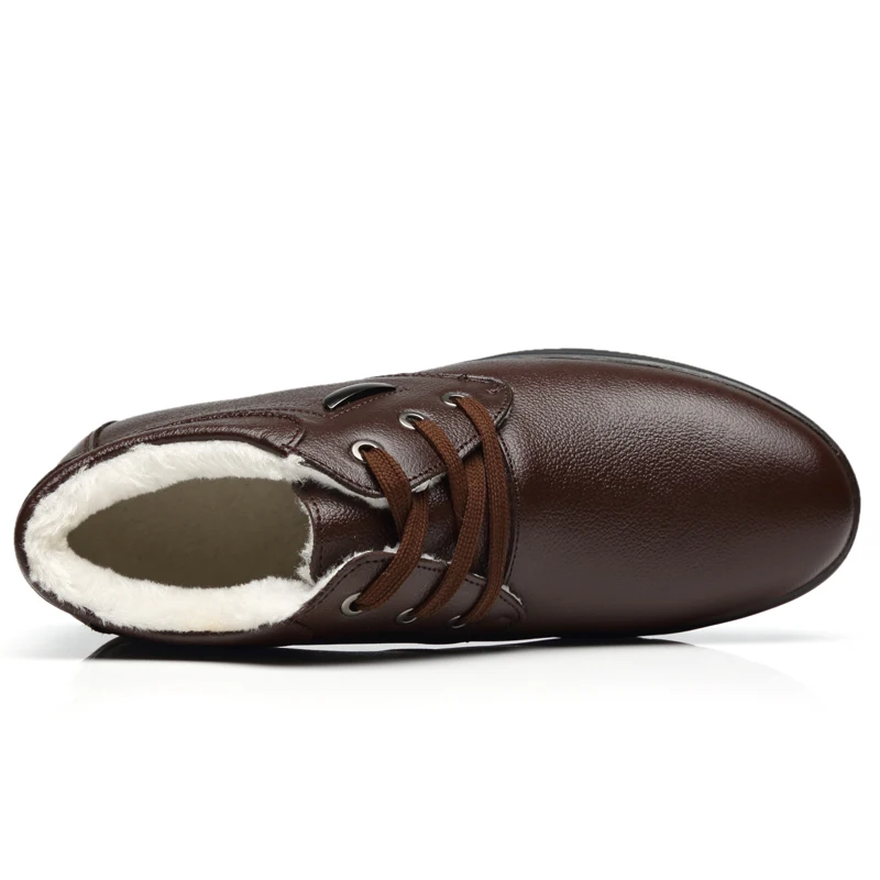 Vancat/зимние мужские ботинки; коллекция года; высококачественные мягкие зимние ботинки из натуральной кожи; водонепроницаемые мужские Ботильоны; нескользящие теплые ботинки