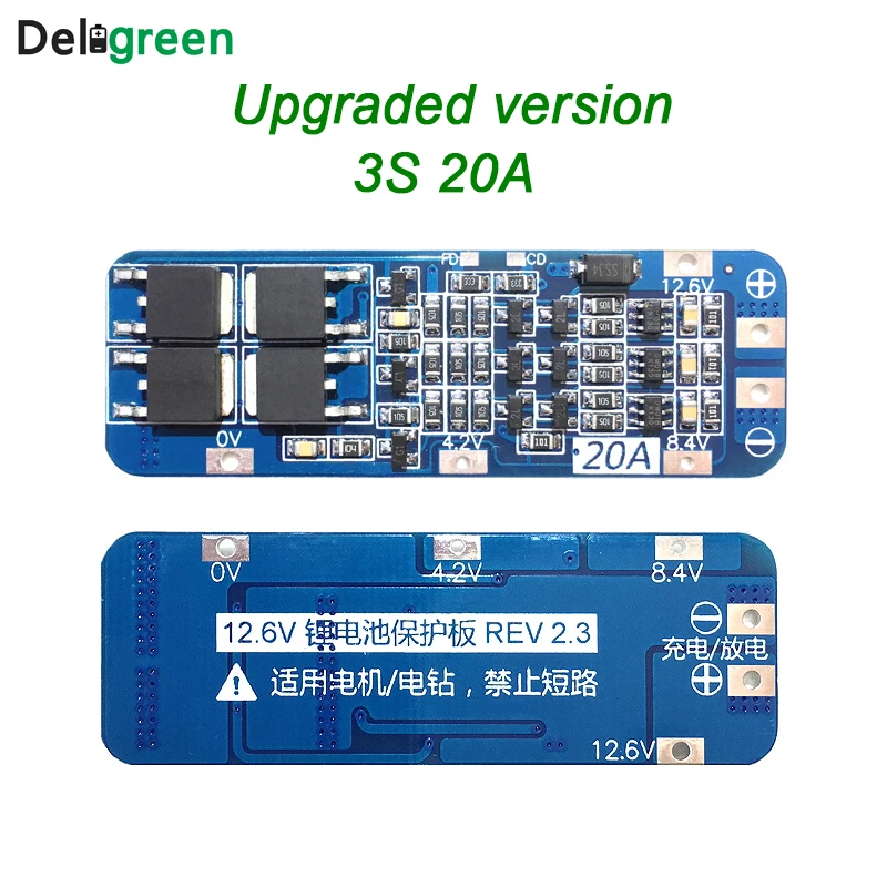 

BMS 3S 20A Li-ion Lithium Battery Protection Board 3S Li-ion BMS for 18650 Battery Pack Battery Accessory