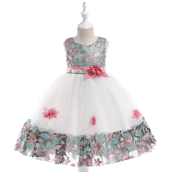 

Baby girls Party Princess Dress New Children's Flower bead Wedding Birthday Dress for Toddler Girls tutu Clothing 3 4 5 6 7Years