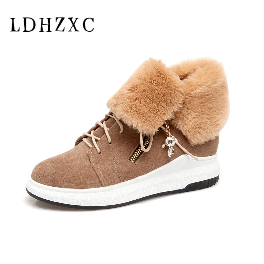 

LDHZXC 2019 new Women Winter Shoes Women's Ankle Boots The Fashion Casual Fashion Flat Warm Woman Snow Boots
