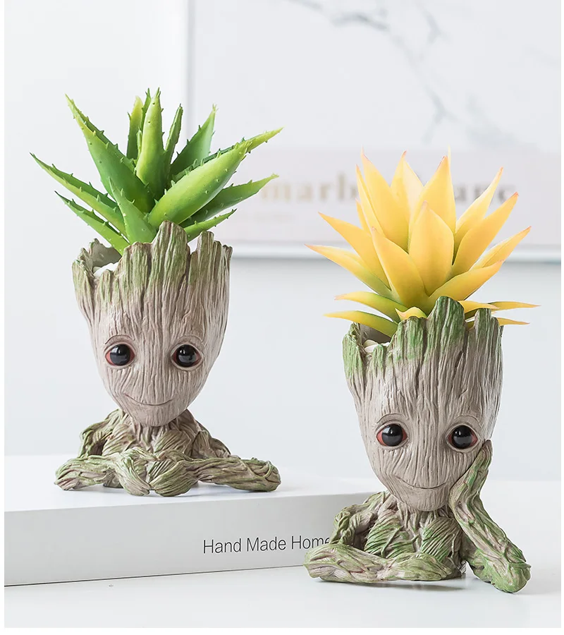 Flower Pot Groot Flower Pot Creative Storage Crafts Cute Shape Children'S Toy Pencil Case Pot Garden Planter Flower Pot